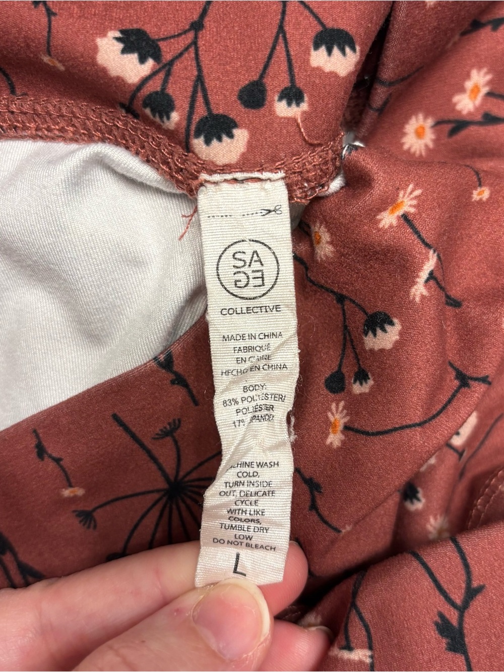 Floral Racerback Active Set in Rust - Picture 2 of 2